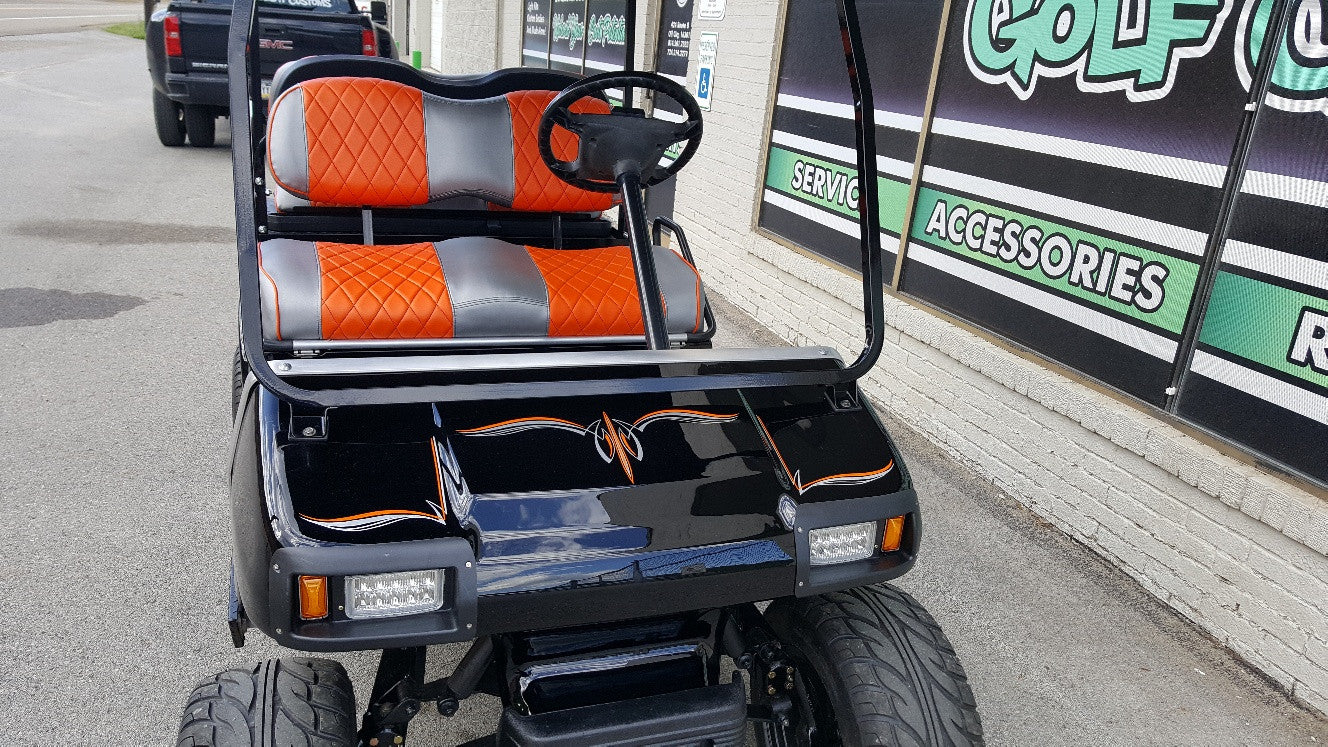 2006 - Black and Orange Lifted Gas Club Car DS - SOLD