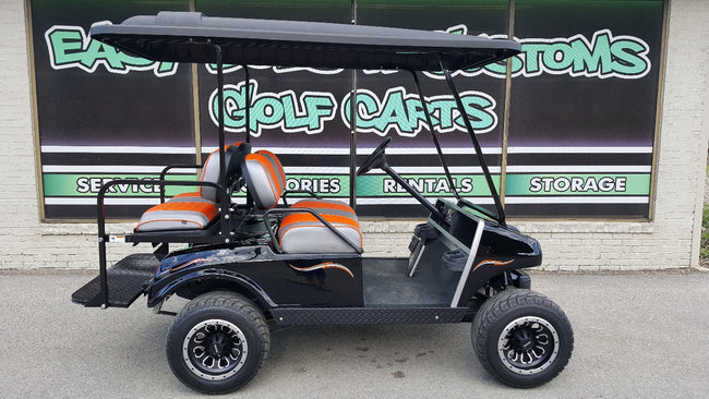 2006 - Black and Orange Lifted Gas Club Car DS - SOLD