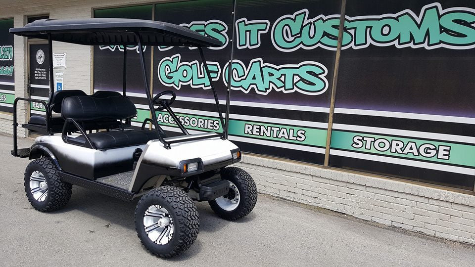 2013 Electric Club Car DS Golf Cart - Black N White Fade SOLD