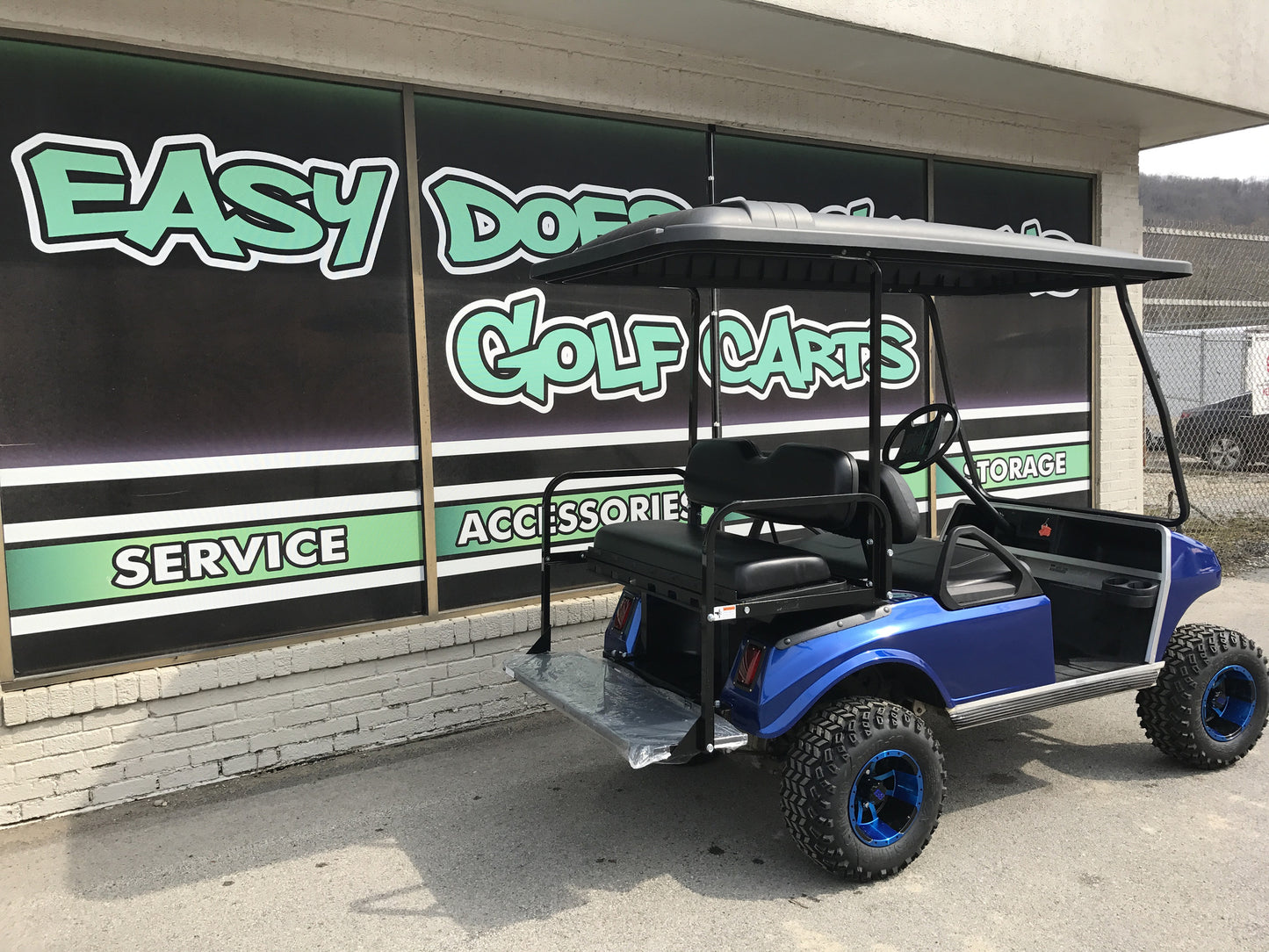Custom Blue Club Car DS at Easy Does It Customs