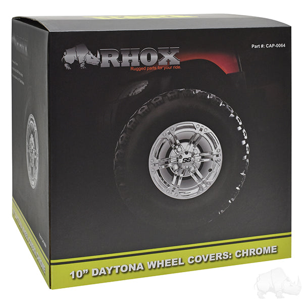 Wheel Cover, SET OF 4, 10" Daytona Chrome