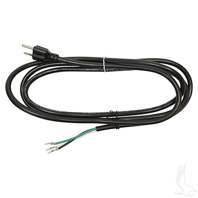 AC Cord, 3 prong plug, Lester 16500, 14100, EZGO PowerWise, PowerWise+ Chargers 94+