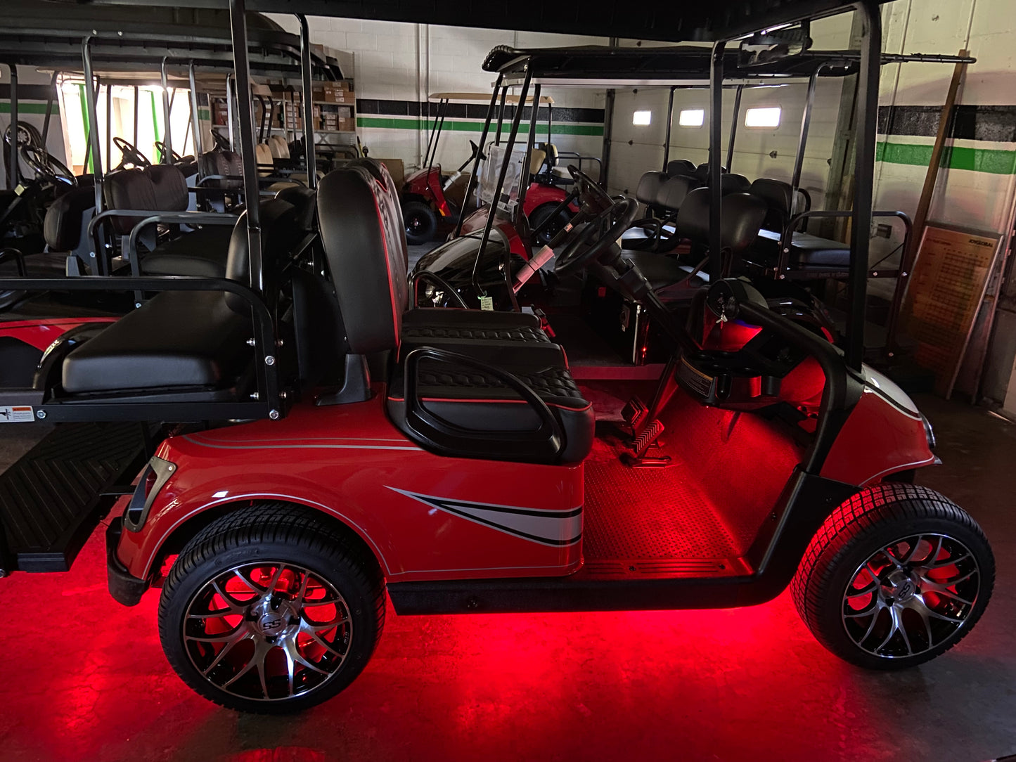2017 EZGO RXV - 48v Custom Silver - Red - Black *SOLD*