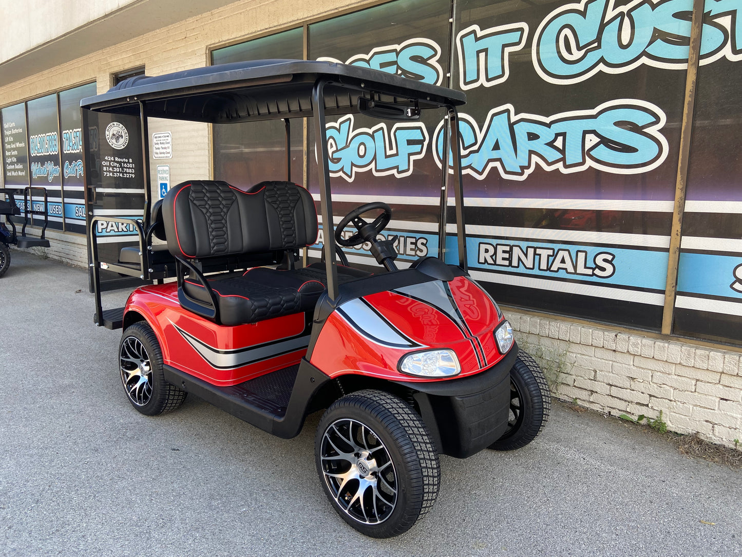 2017 EZGO RXV - 48v Custom Silver - Red - Black *SOLD*