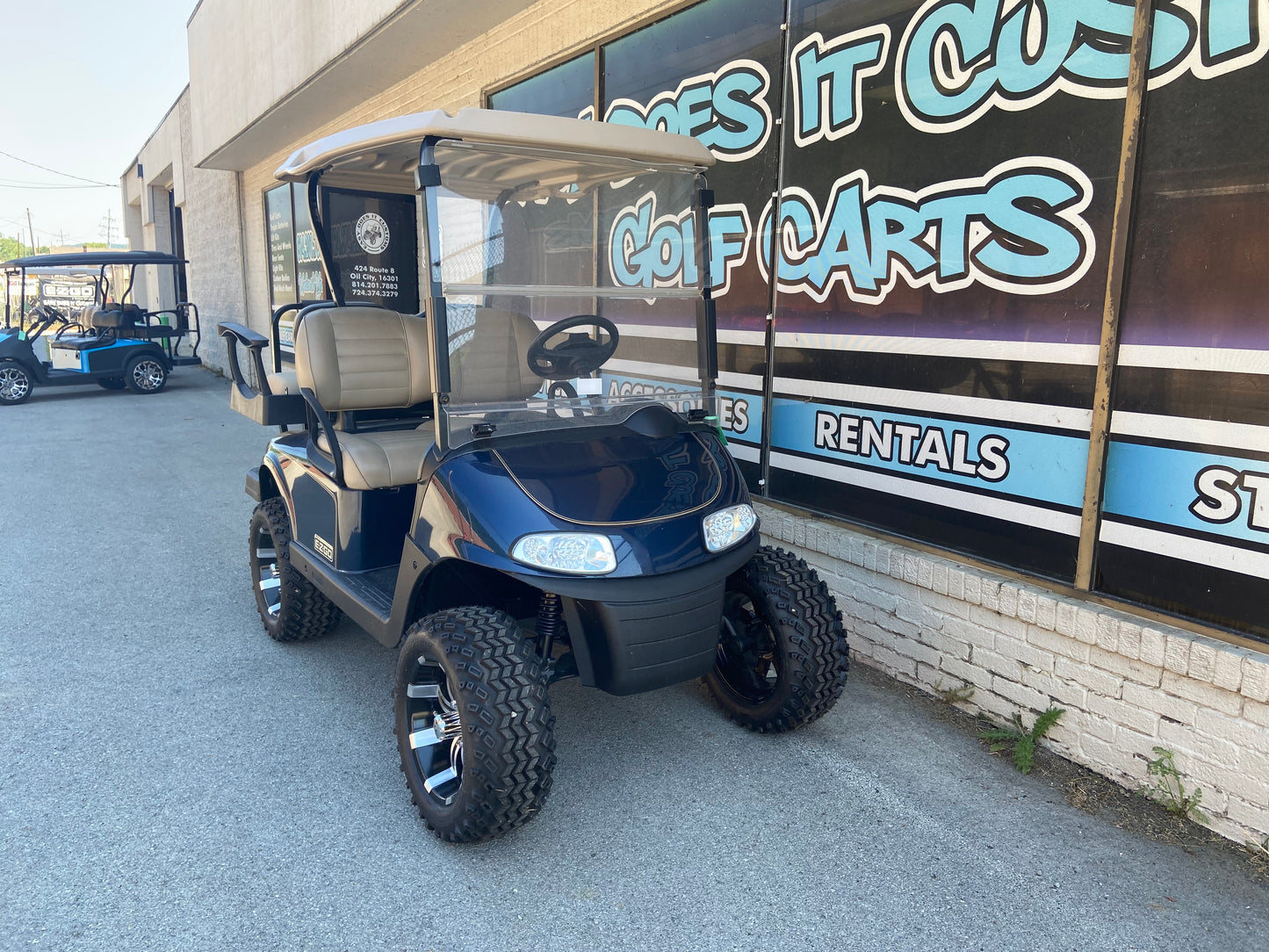 2018 EZGO RXV - Lifted with Black and Machine Custom Wheels *SOLD*