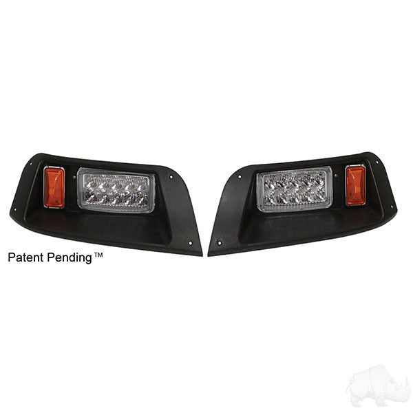 EZGO TXT 96-13 Adjustable Headlights with Bezels