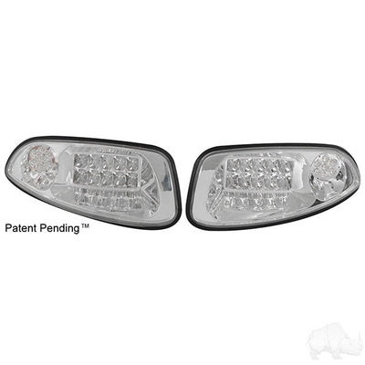 EZGO RXV LED Clear Factory Style Headlights with Bezels