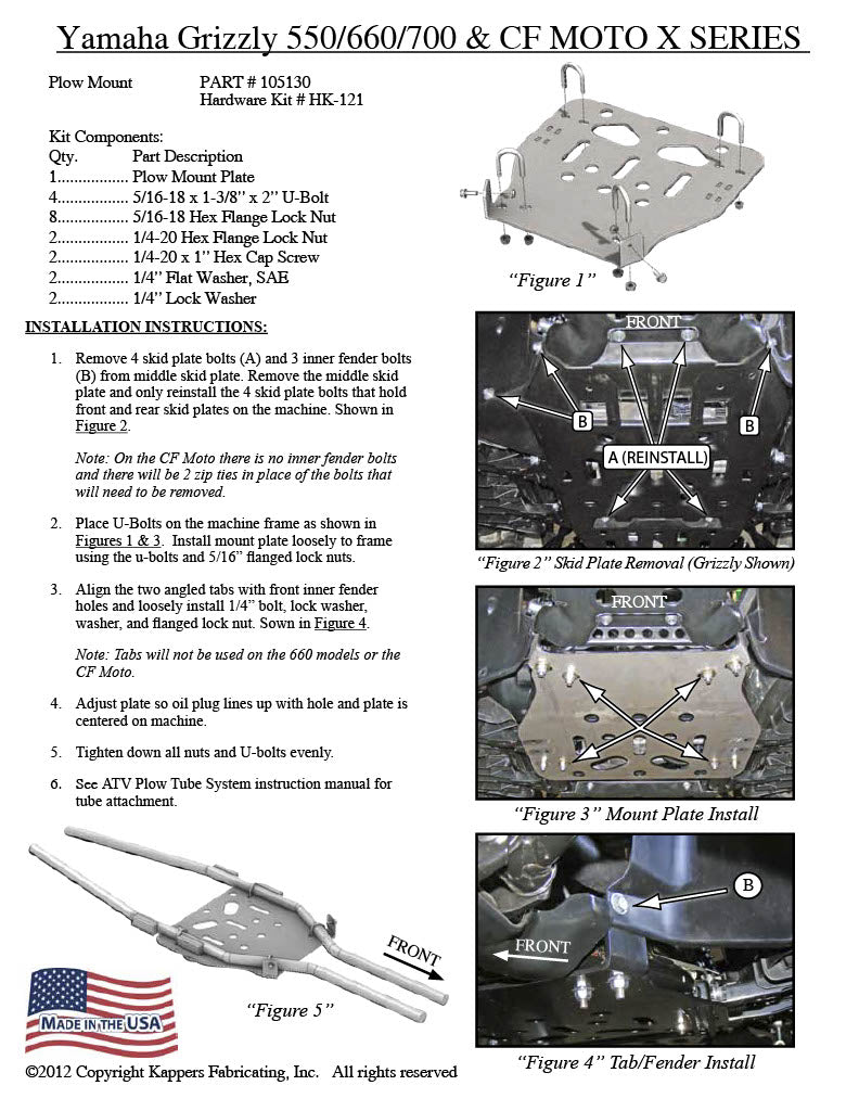 KFI PLOW MOUNT KIT 105130