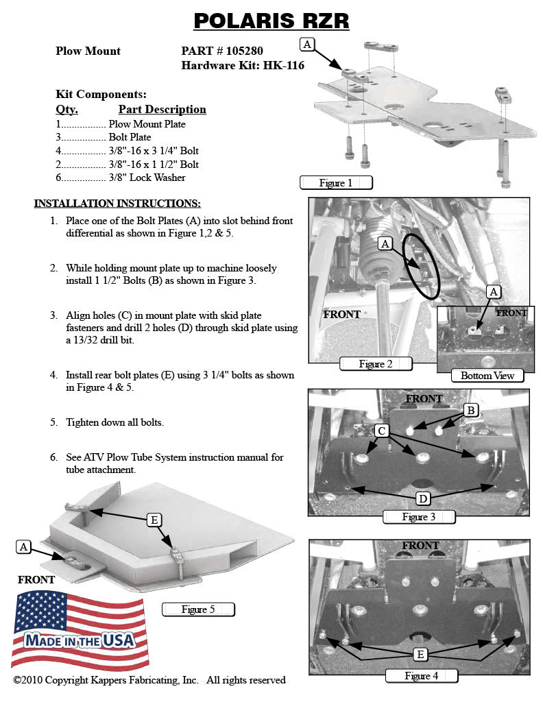 KFI PLOW MOUNT KIT 105280