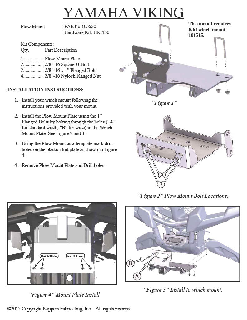 KFI PLOW MOUNT KIT 105530