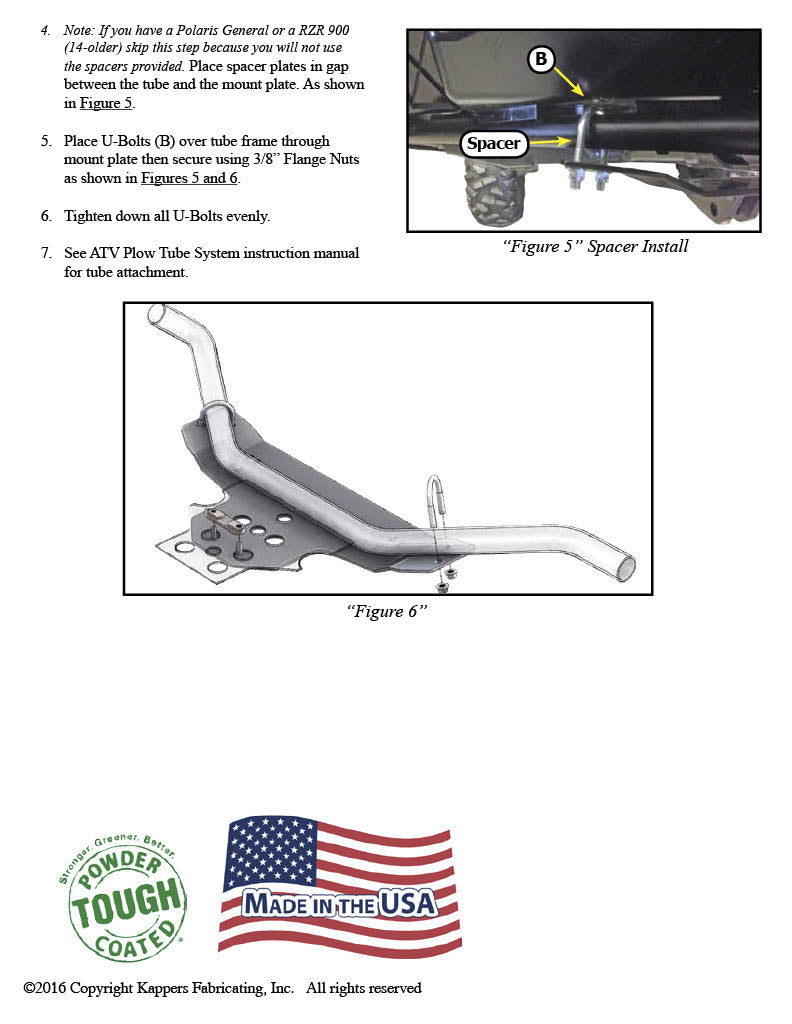 Polaris 900 RZR - 2011-2014 ATV    KFI Plow Mount 105785