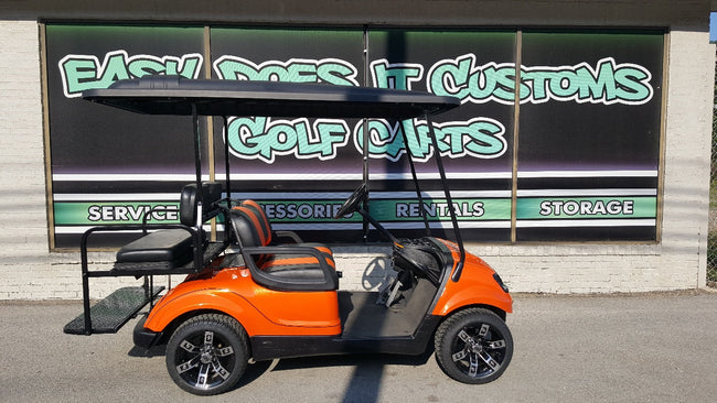 2010 Gas Yamaha Drive Golf Cart - Orange and Black - SOLD