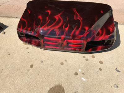 Red Flame Golf Cart Body For EZGO Workhorse