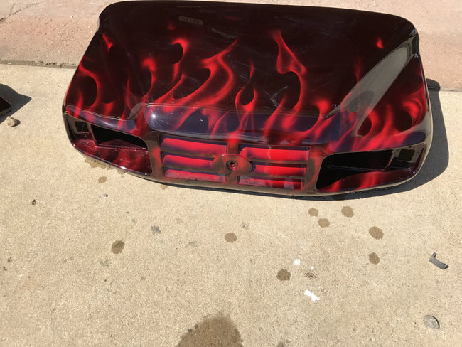 Red Flame Golf Cart Body For EZGO Workhorse