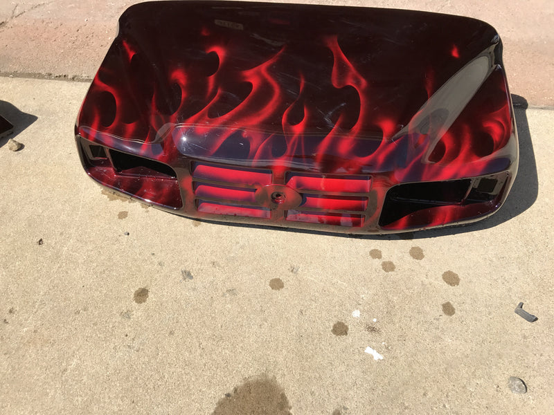 Red Flame Golf Cart Body For EZGO Workhorse