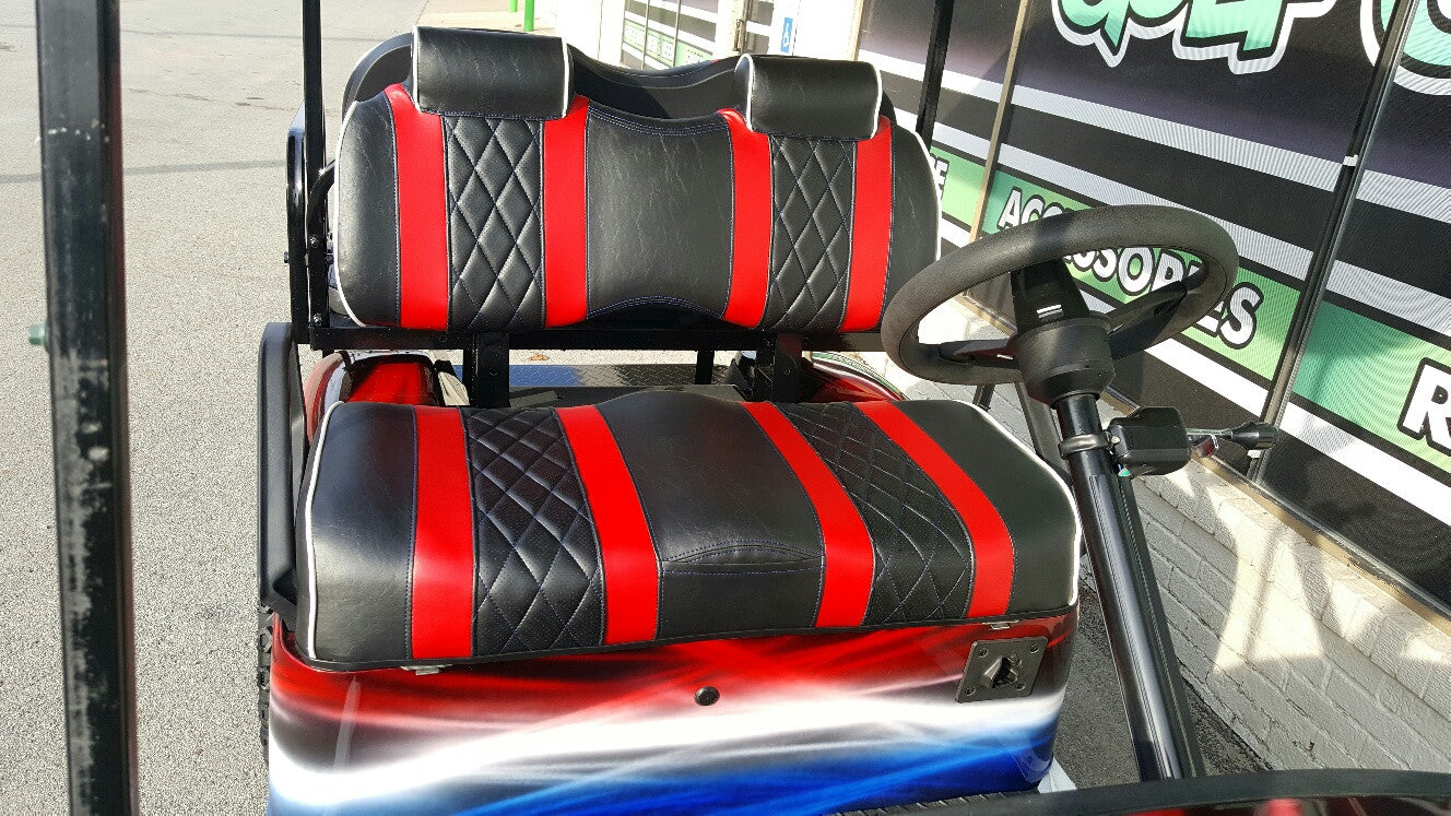 2012 Electric EZGO Red, White, and Blue Golf Cart - SOLD