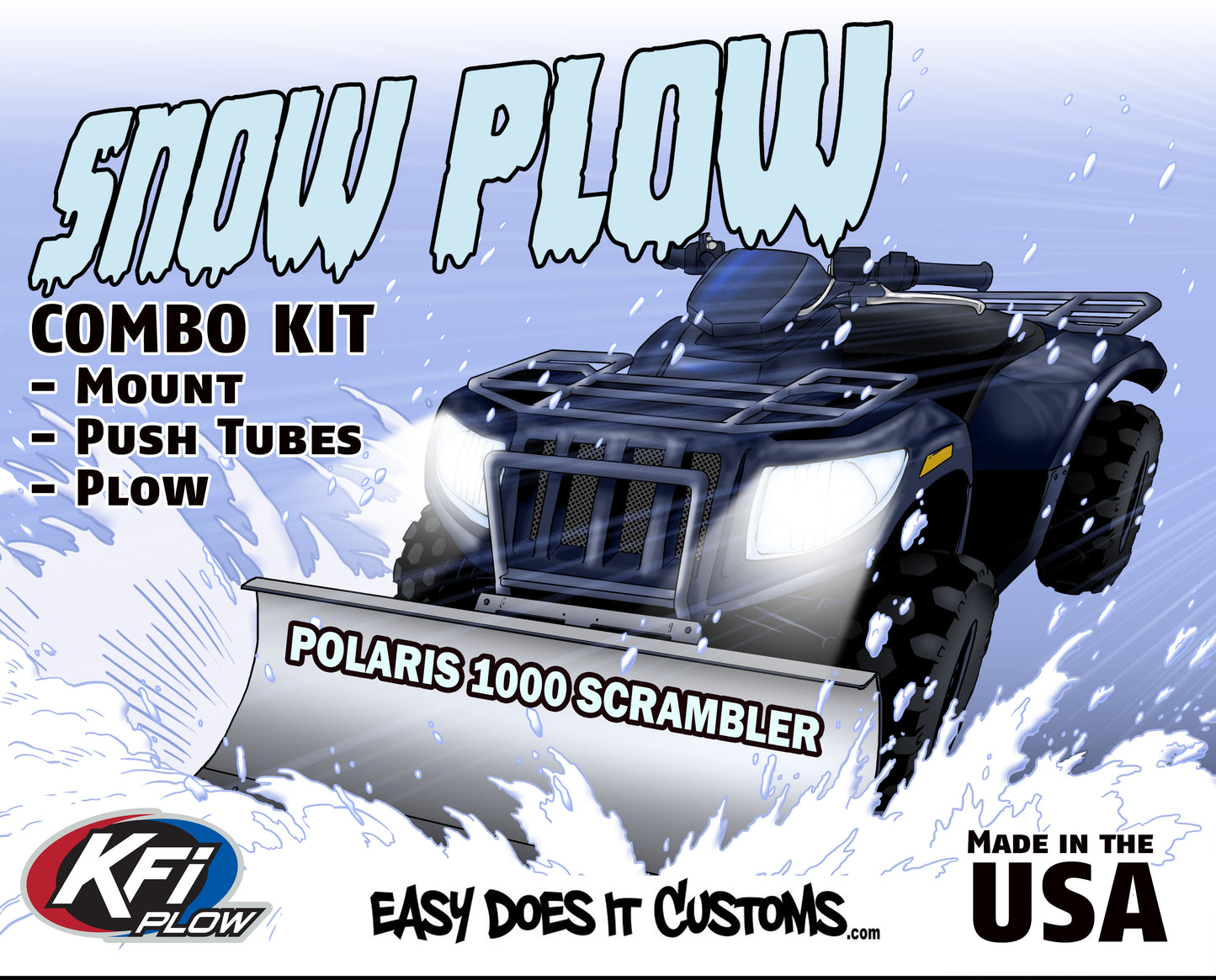 Polaris Scrambler 1000 XP (48") - 2014-2022 ATV    KFI Plow Mount 105075