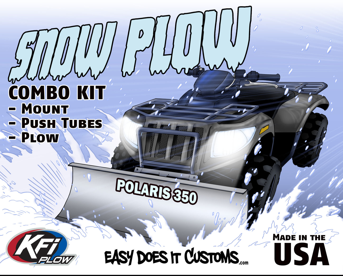 Polaris 350 2x4 / 4x4 / 6x6 - 1993-older ATV    KFI Plow Mount 105190